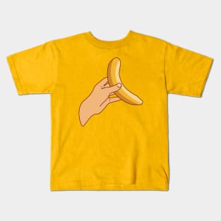 Hand Holding Banana Kids T-Shirt